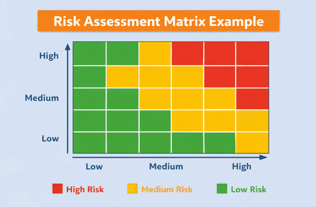 infographic showing a risk assessment matrix