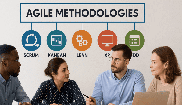 a few people reviewing the examples of agile methodology