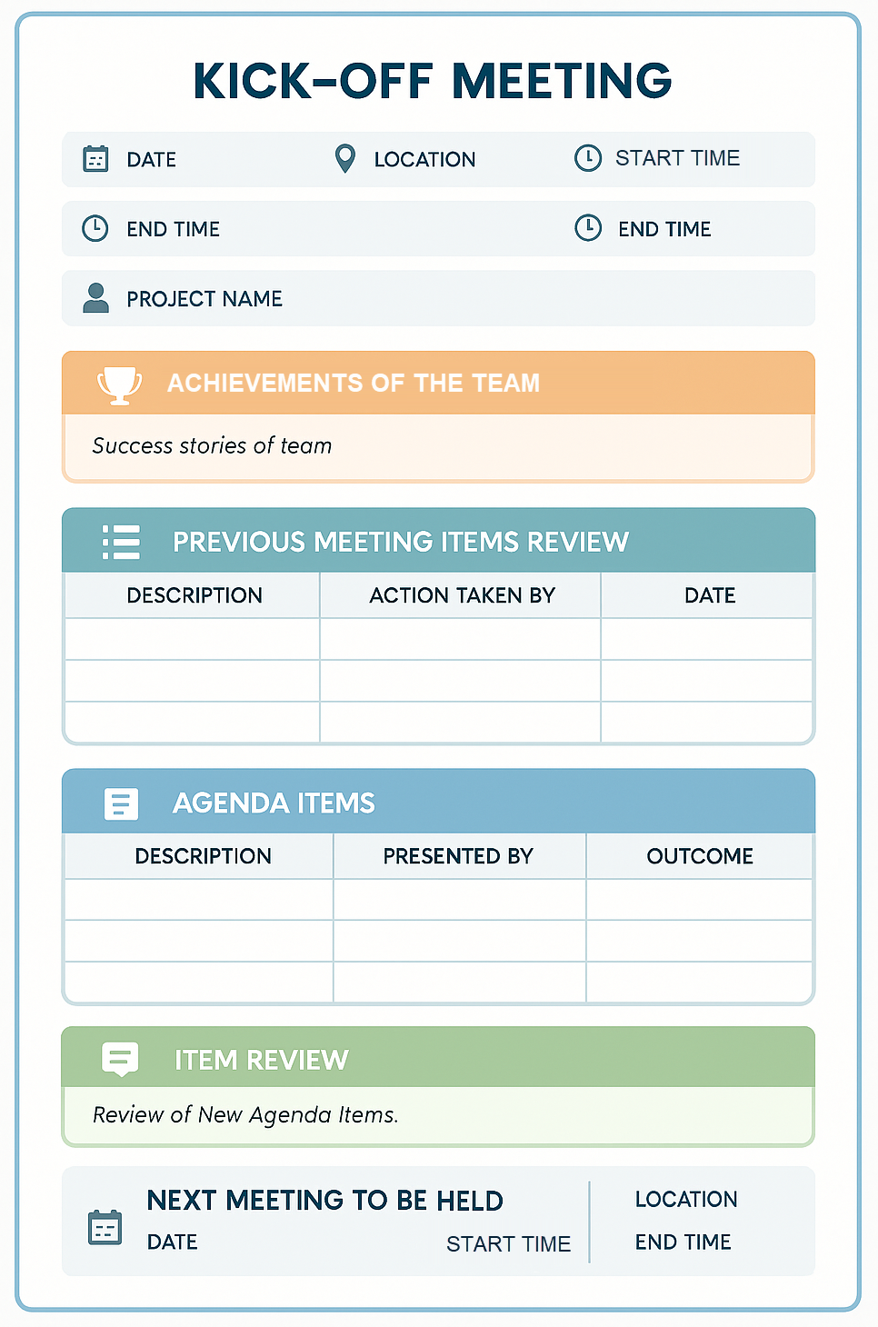 7. Staff Kick-off Meeting Template
