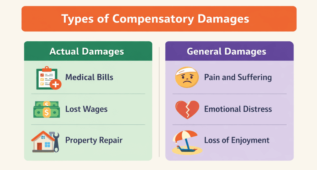 infographic showing types of compensatory damages