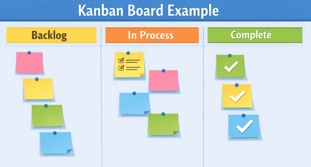 Kanban board process example