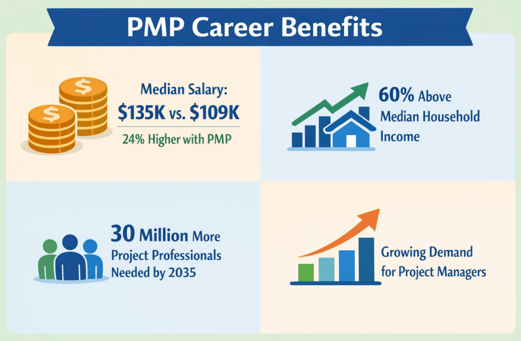 infographic showing pmp career benefits