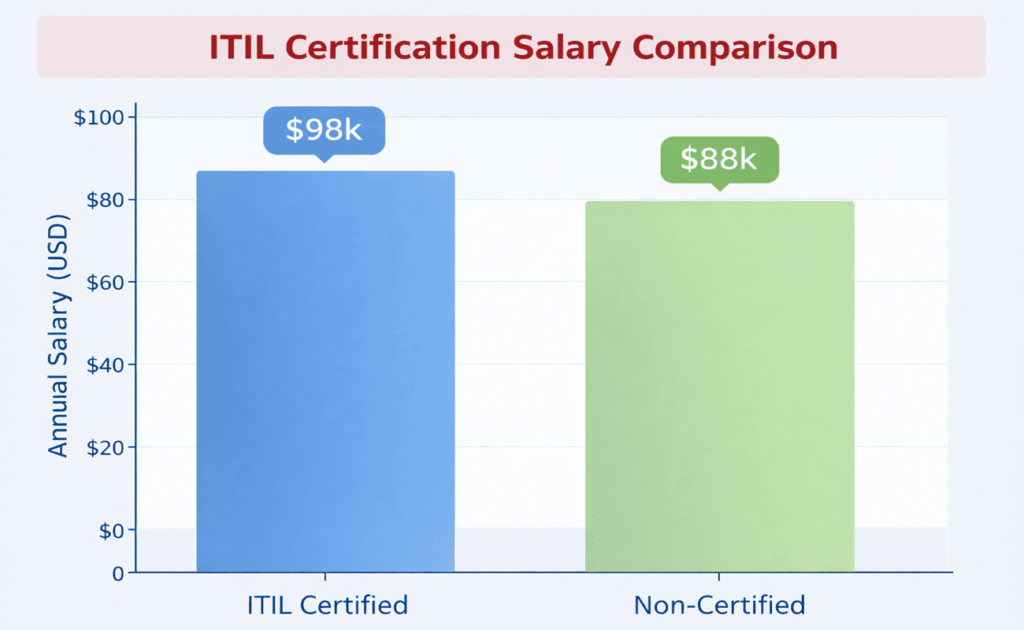 infographic showing ITIL certification salary comparison